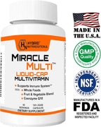Multivitamínico Líquido Multi para Hombres y Mujeres - Mezcla Completa de Alimentos Integrales con CoQ10, B12, 42 Superalimentos y Enzimas - 120 Cápsulas Blandas