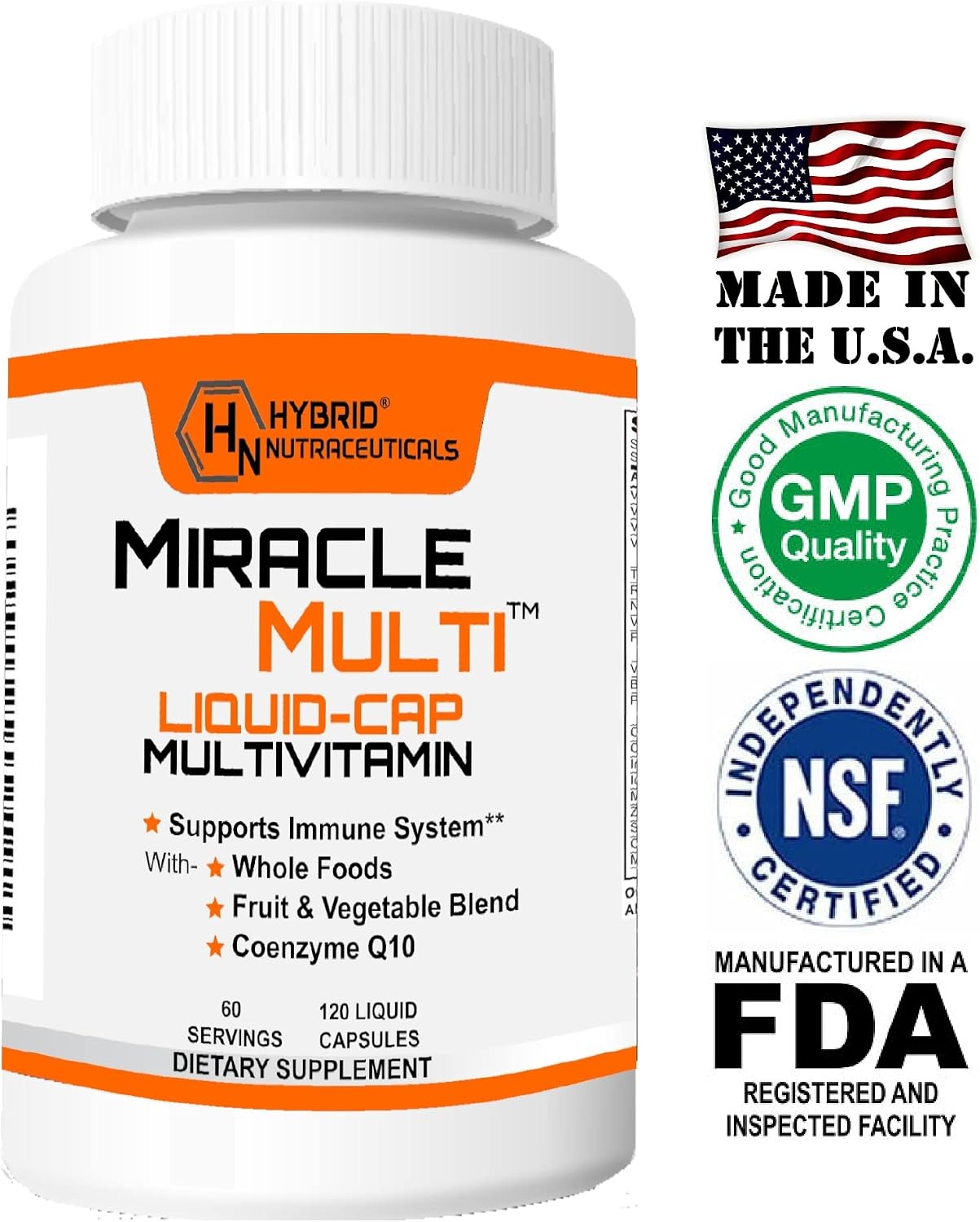 Multivitamínico Líquido Multi para Hombres y Mujeres - Mezcla Completa de Alimentos Integrales con CoQ10, B12, 42 Superalimentos y Enzimas - 120 Cápsulas Blandas