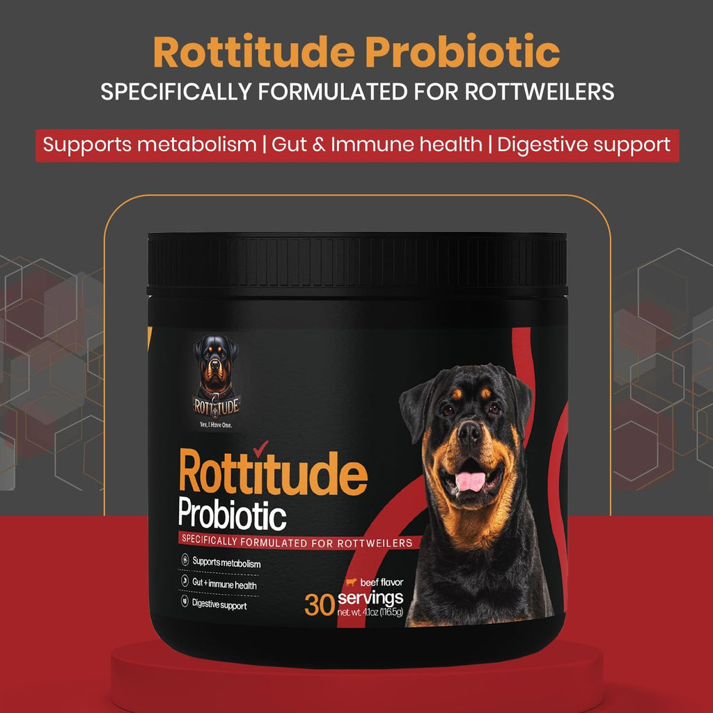Probióticos para Perros – Suplemento Digestivo Natural para Rottweilers y Razas Grandes