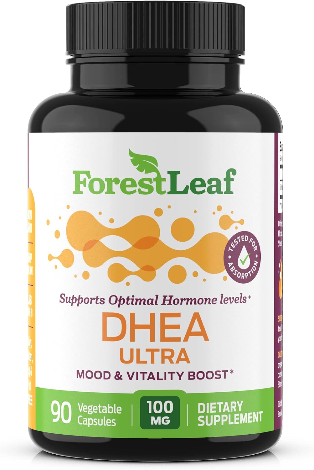 ForestLeaf DHEA 100mg - 90 Cápsulas - Suplemento de DHEA Micronizado