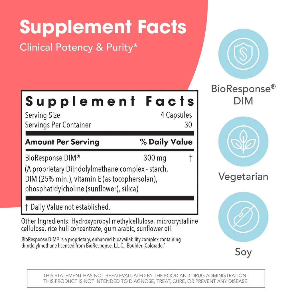 ARG DIM Enhanced Delivery System - Complejo de Diindolilmetano 300 mg - Apoyo al Metabolismo de Estrógenos - 120 Cápsulas