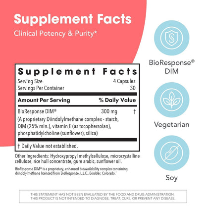 ARG DIM Enhanced Delivery System - Complejo de Diindolilmetano 300 mg - Apoyo al Metabolismo de Estrógenos - 120 Cápsulas – Image 3