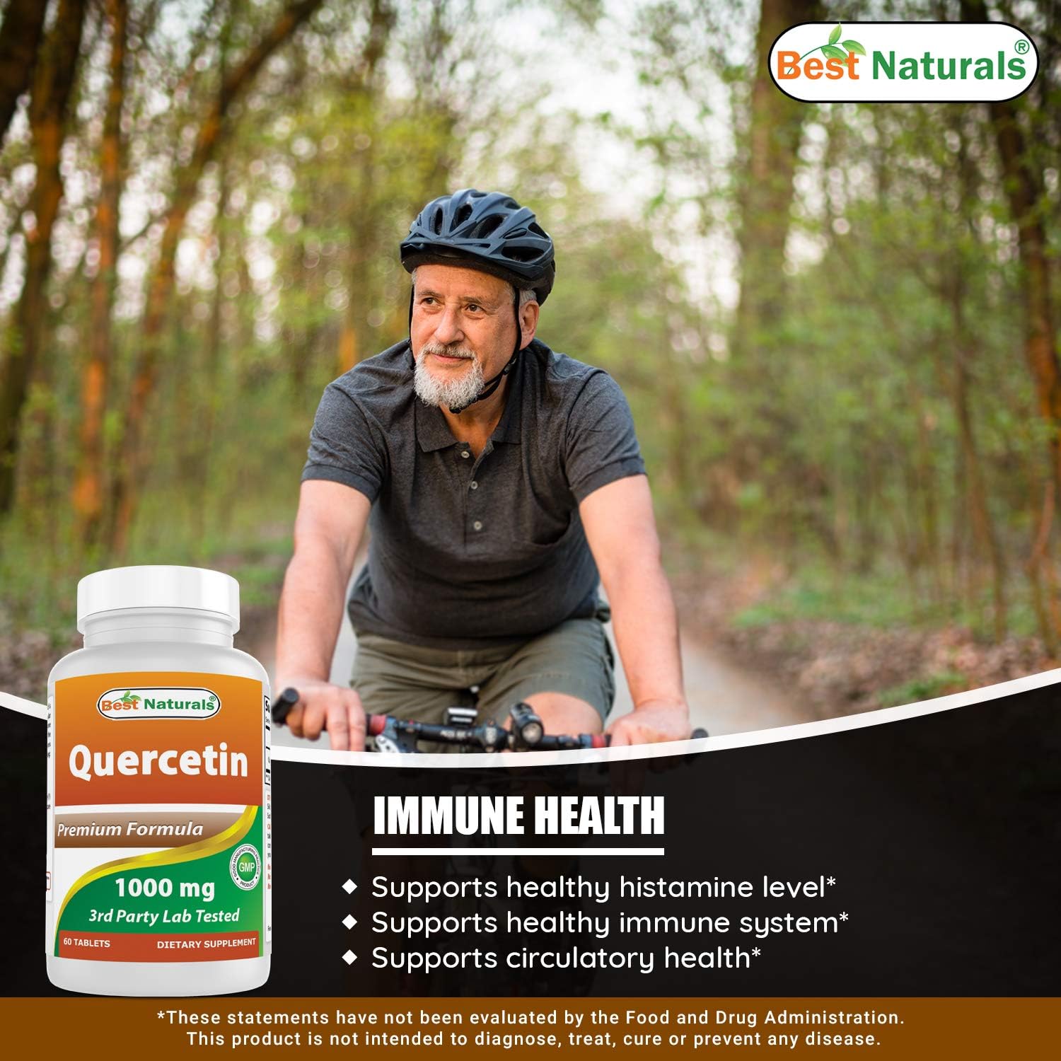 Best Naturals Quercetina 1000 mg Comprimidos - Apoyo Inmunitario - 60 Comprimidos