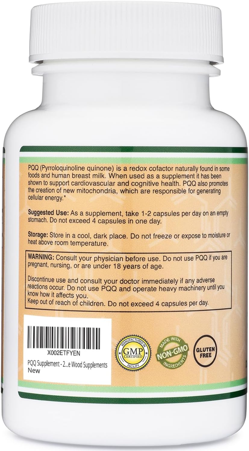 PQQ 20 mg - 60 Cápsulas - Complemento Alimenticio para la Energía y el Sueño