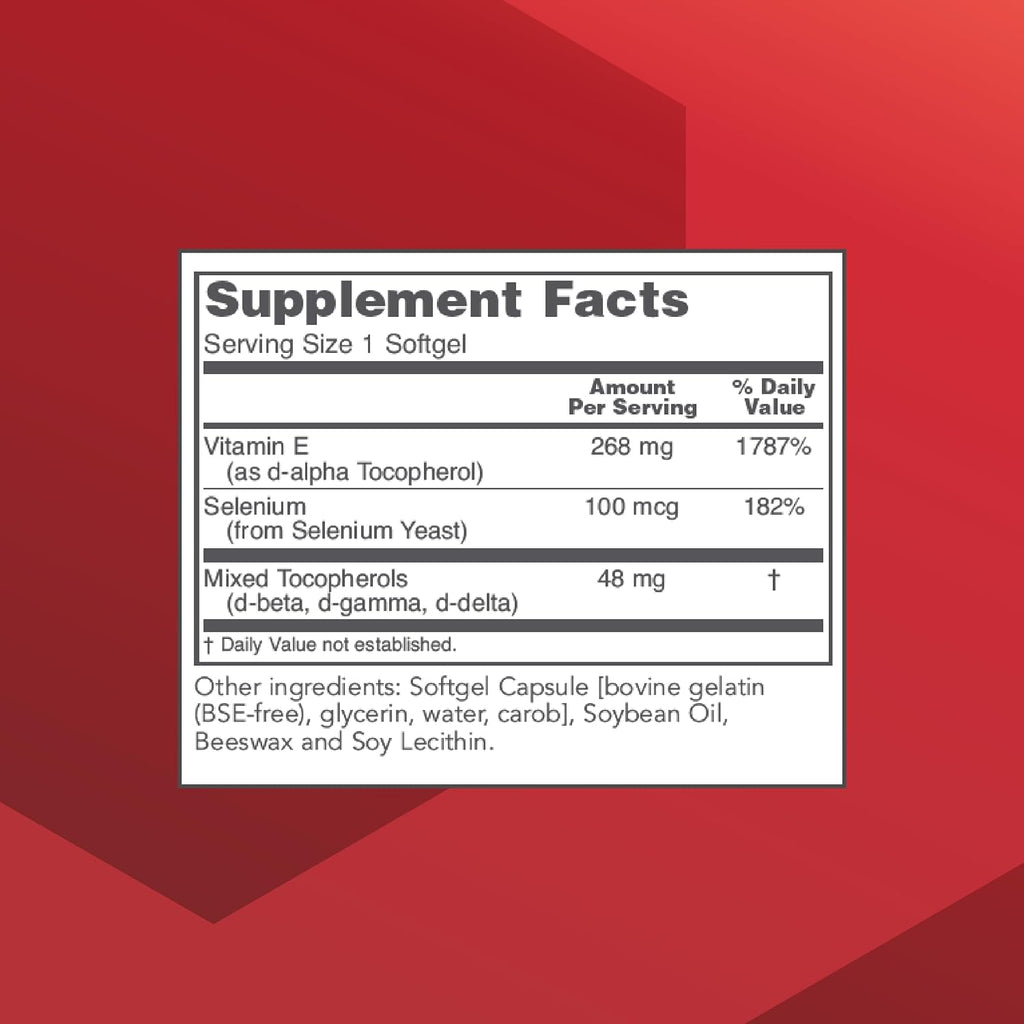 Protocol for Life Balance E-400 268 (400 UI) - Vitamin E with Selenium and Mixed Tocopherols - 120 Softgels