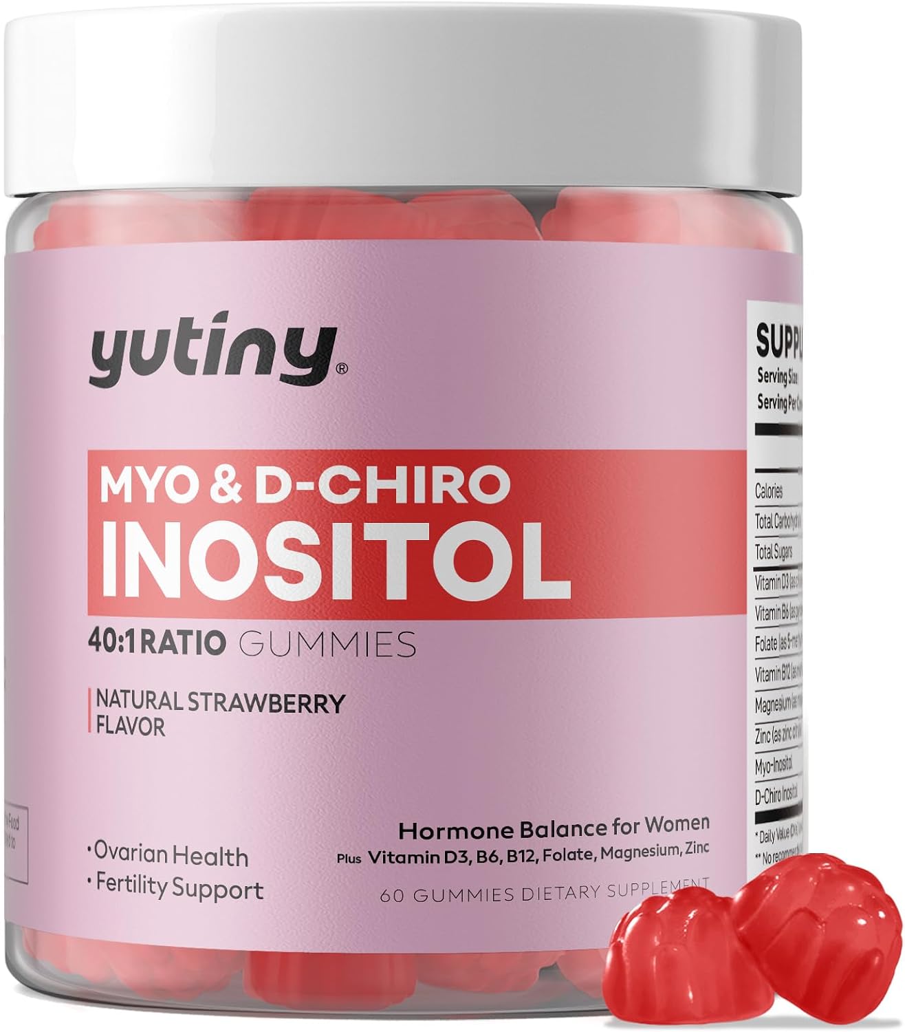 Myo-Inositol & D-Chiro Inositol Gomitas - Vitaminas B6, B12 y Folato - 60 Unidades