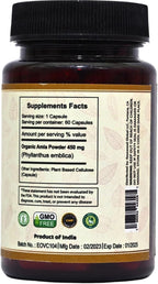 VedaSecrets Cápsulas de Amla Orgánicas - 60 Cápsulas - Suplemento de Vitamina C Natural