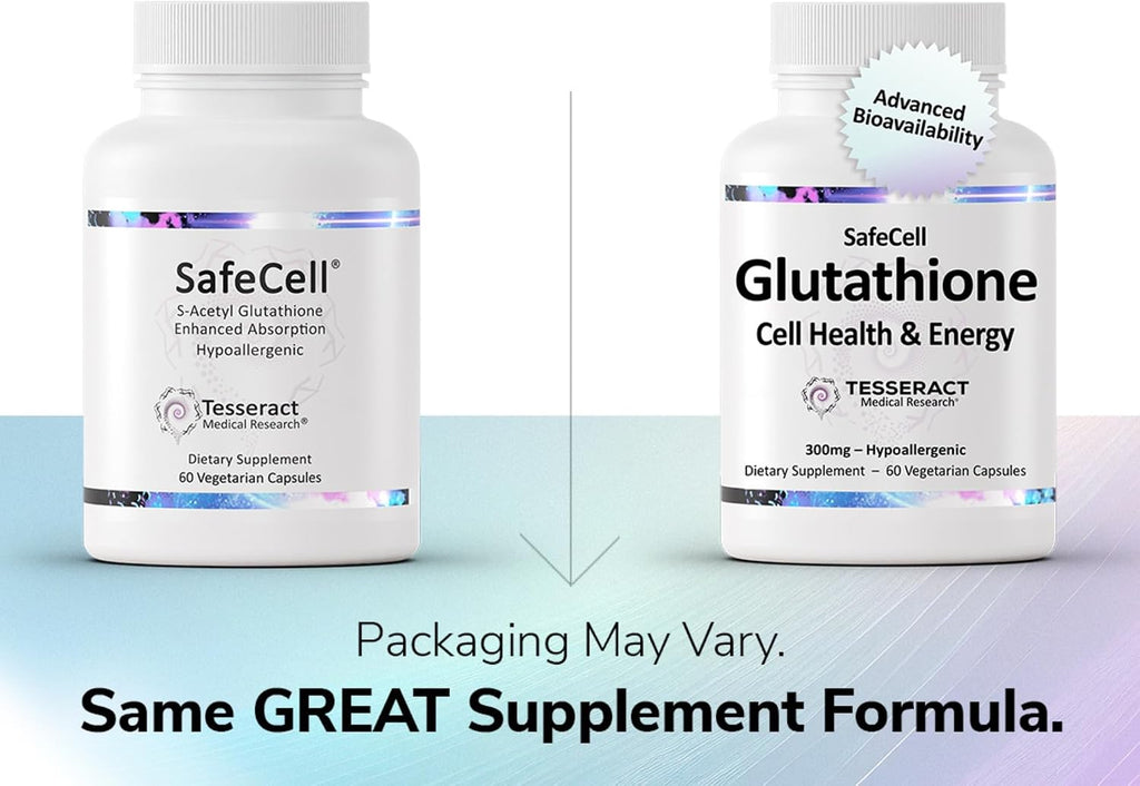 Tesseract SafeCell S-Acetil Glutatión 300mg – 60 Cápsulas Vegetarianas