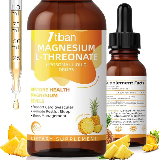 Magnesium L-Threonate Líquido Gotas Sabor Piña 60ml