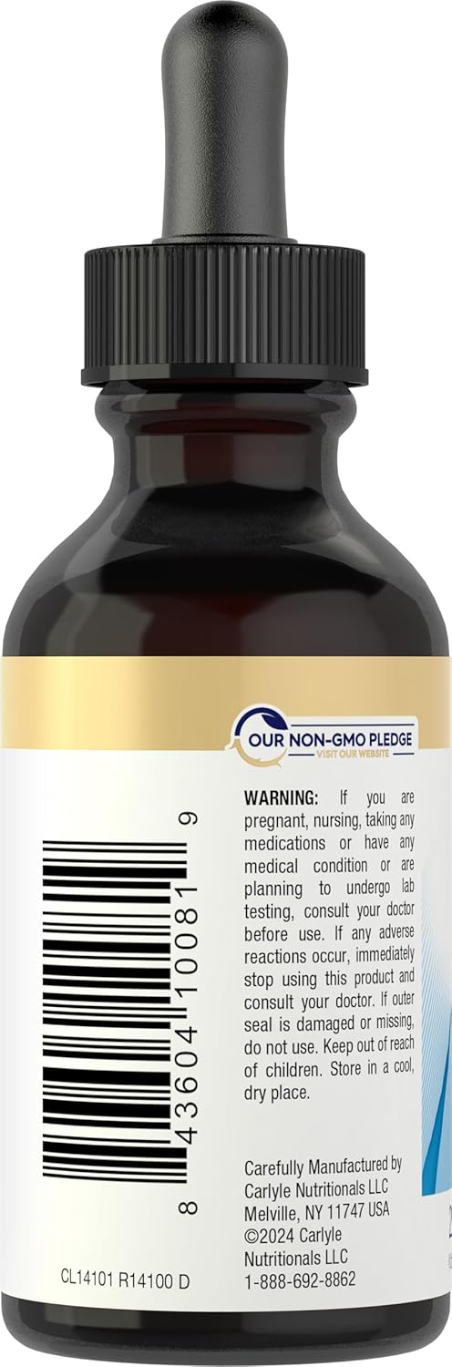 Carlyle Biotina Líquida 10000mcg | 59 ml | Gotas de Alta Concentración | Suplemento Vegetariano, No GMO, Sin Gluten
