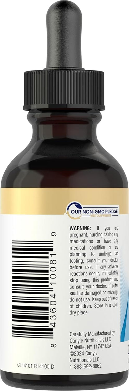 Carlyle Biotina Líquida 10000mcg | 59 ml | Gotas de Alta Concentración | Suplemento Vegetariano, No GMO, Sin Gluten – Image 3