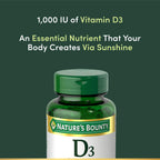 Nature's Bounty Vitamina D3 1000 UI Cápsulas Blandas, Apoyo Inmunológico, Huesos Saludables, 350 Comprimidos
