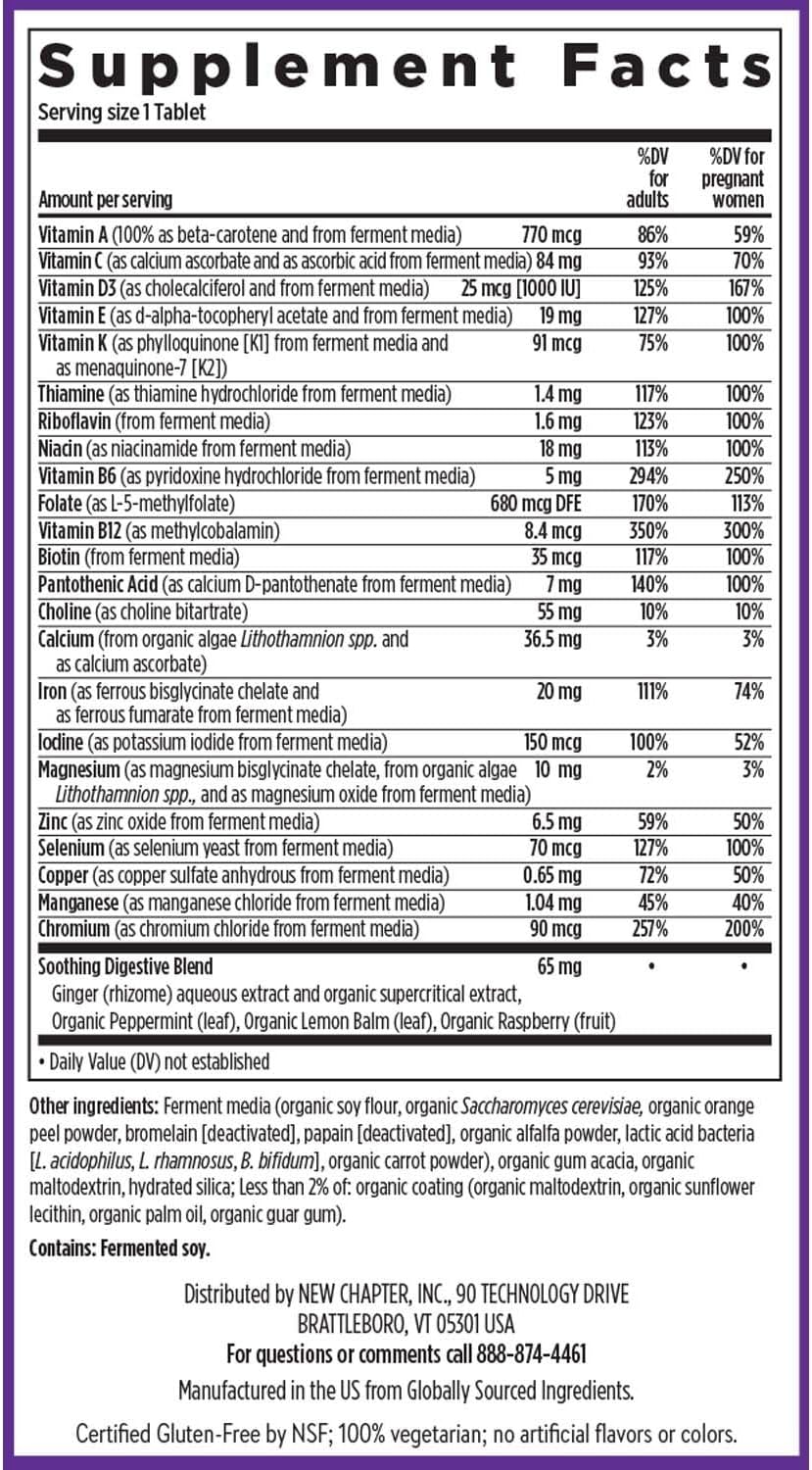 New Chapter Vitaminas Prenatales para Mayores de 35 Años - 30 Comprimidos