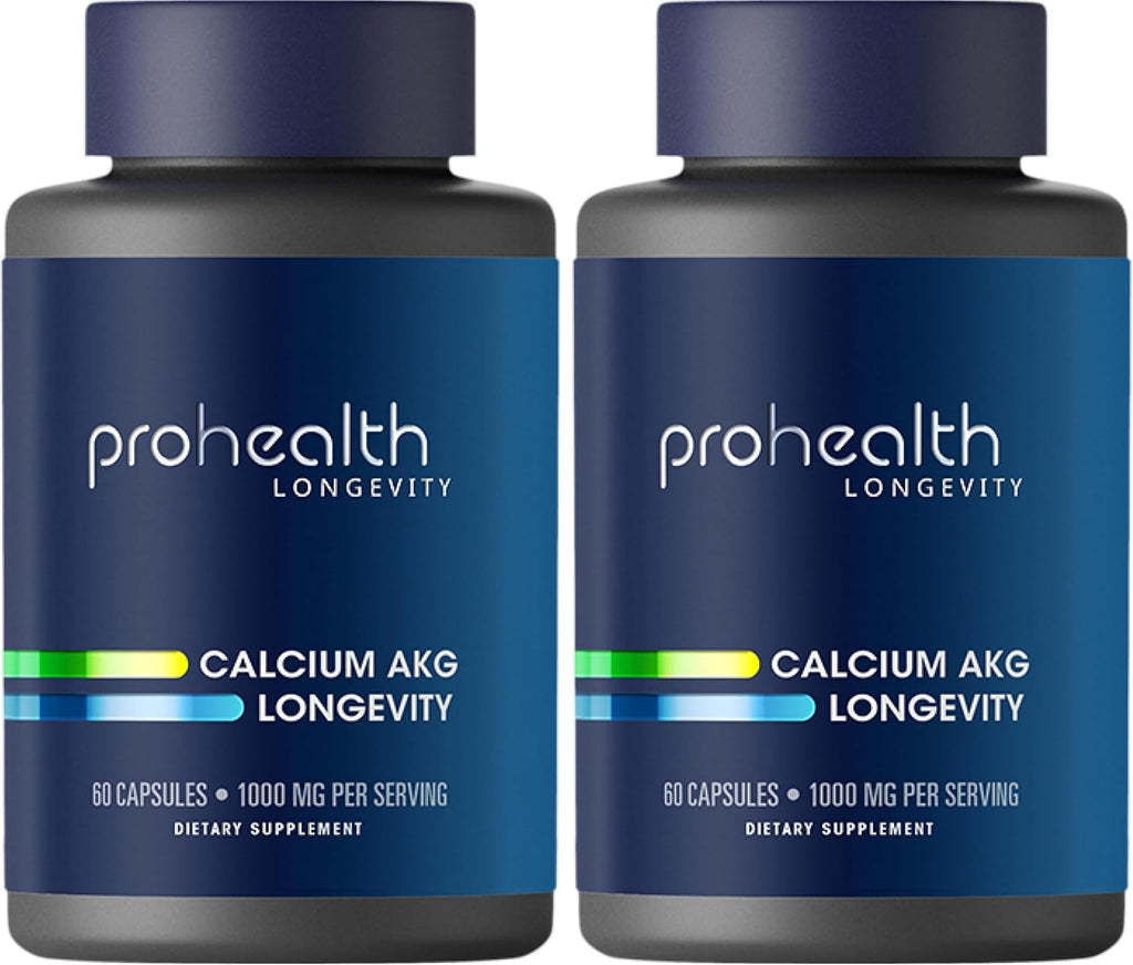 ProHealth Ca-AKG Suplemento de Alfa-cetoglutarato de Calcio (1000 mg, 60 Cápsulas)