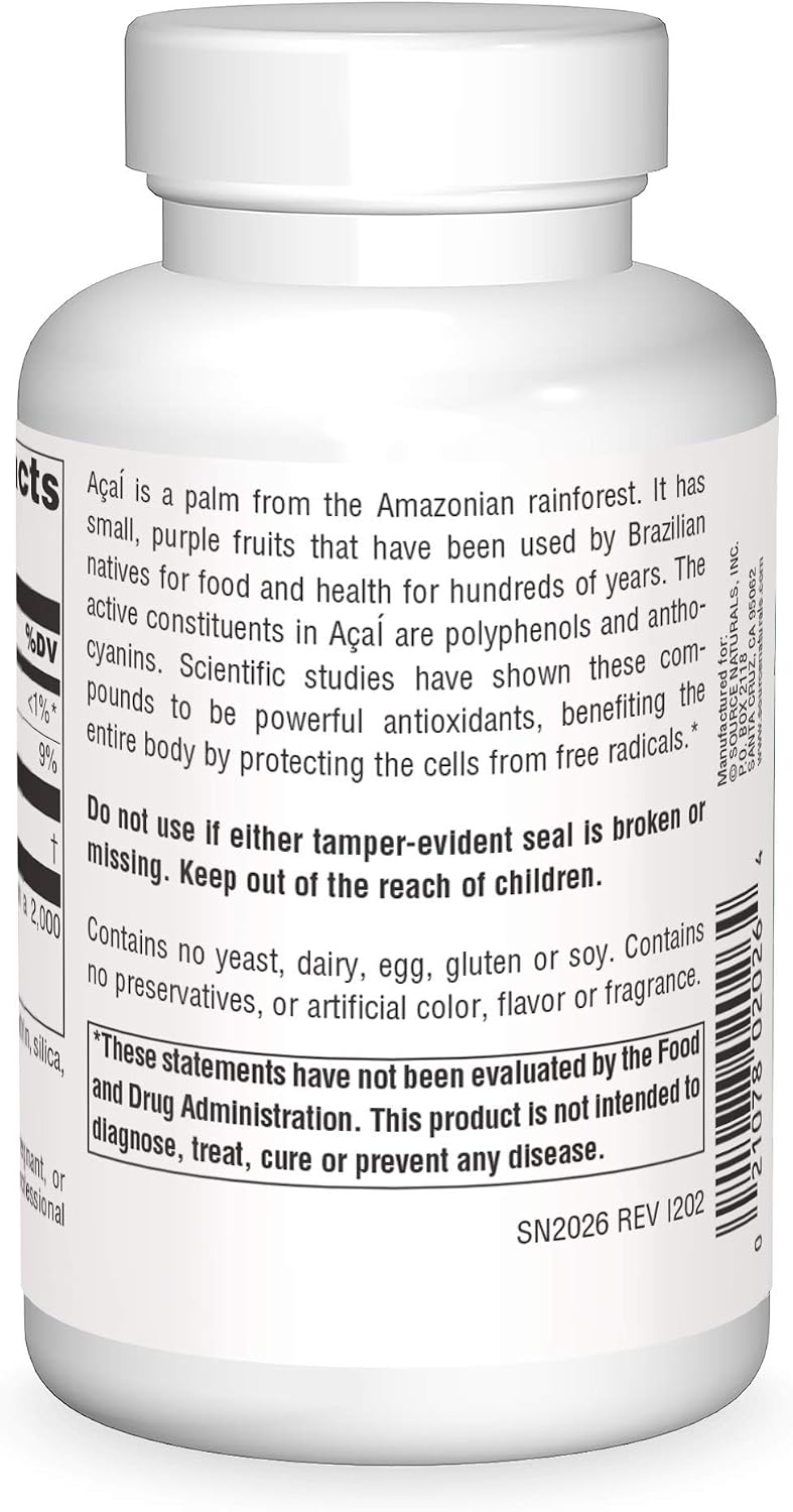 Extracto de Acai 500 mg, 120 Cápsulas