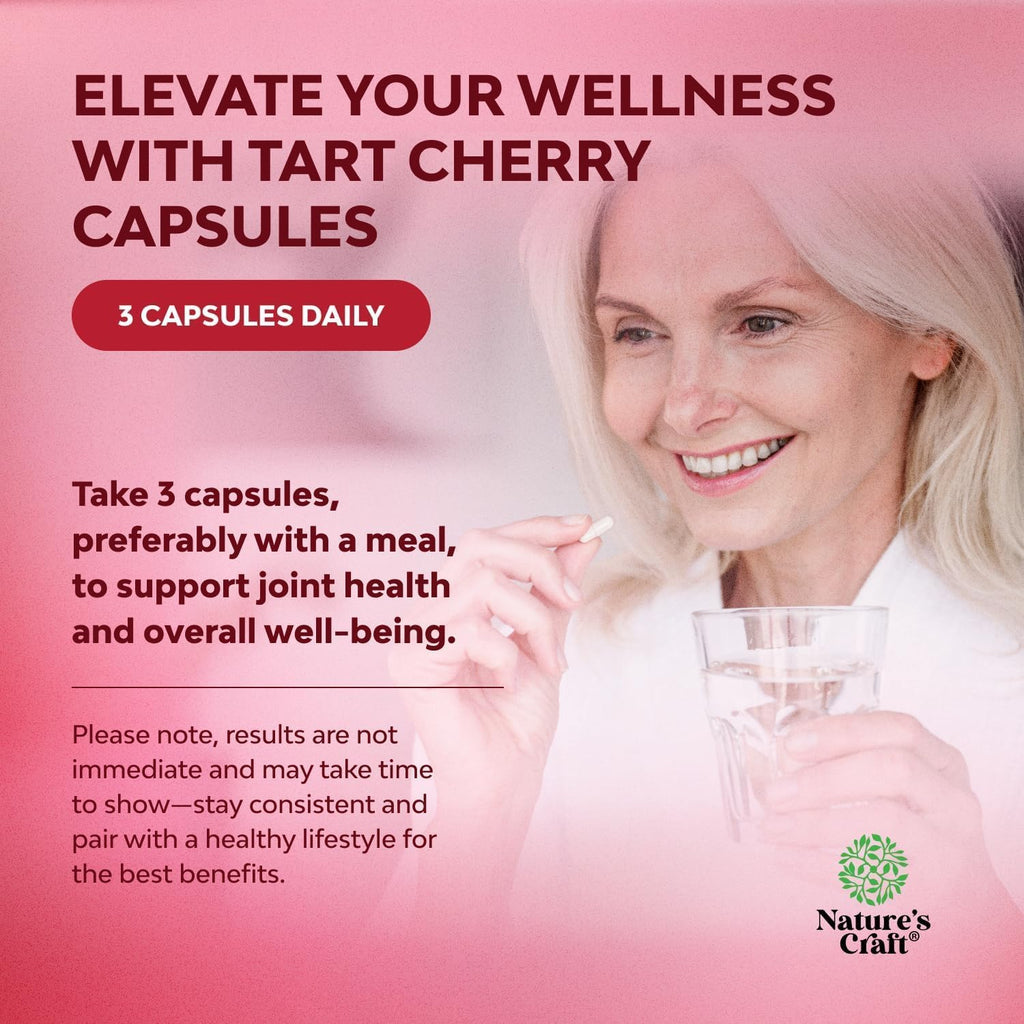 Cápsulas de Cereza Ácida Extra Fuerte - Extracto de Cereza Ácida para el Apoyo Articular y Urinario - 120 Cápsulas