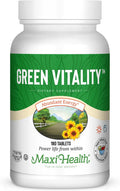 Maxi Health Super Greens Cápsulas – 180 Comprimidos con Espirulina, Trigo, Cebada y Chlorella