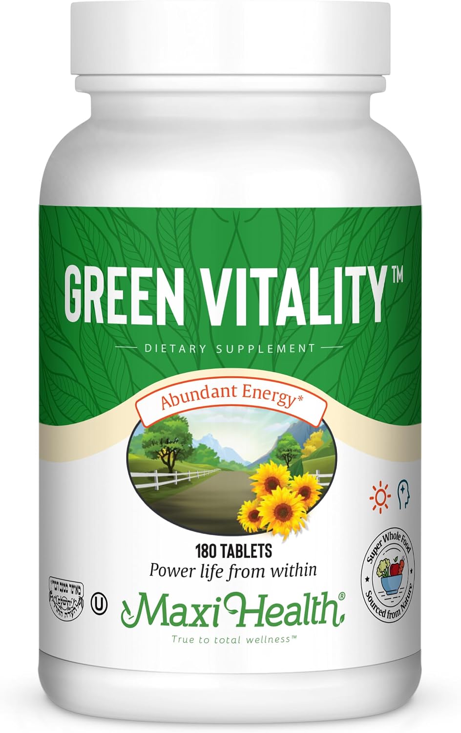 Maxi Health Super Greens Cápsulas – 180 Comprimidos con Espirulina, Trigo, Cebada y Chlorella