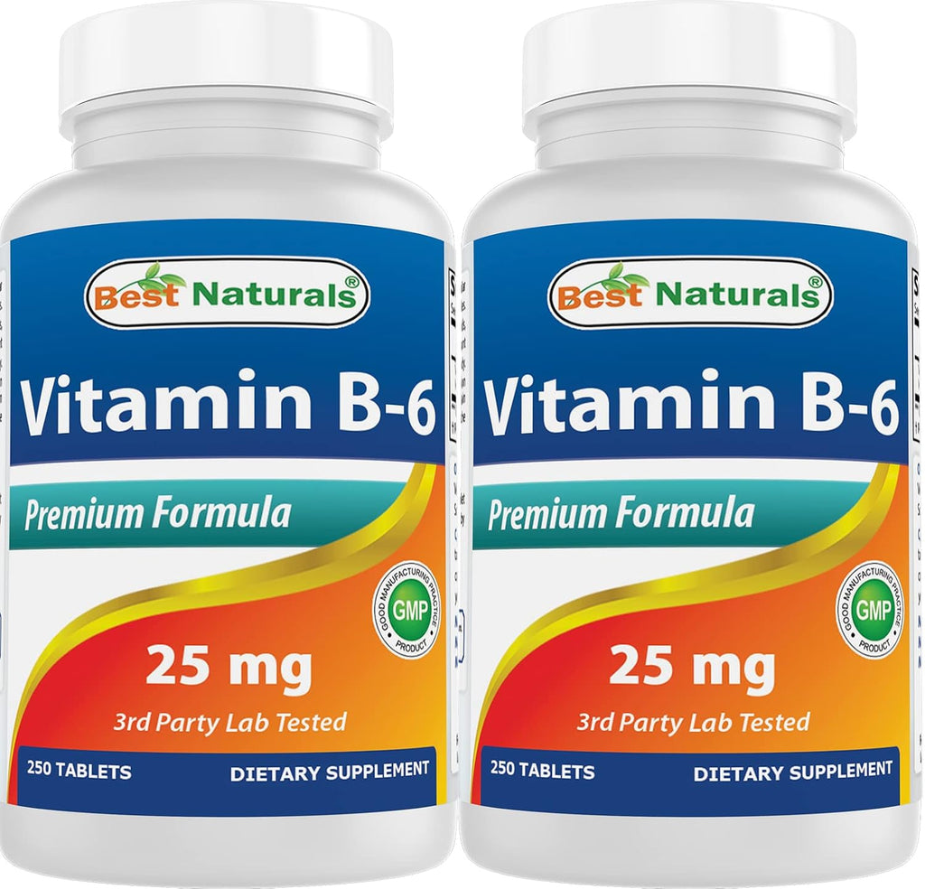 Best Naturals Vitamina B6 25mg 250 Comprimidos (Pack de 2)