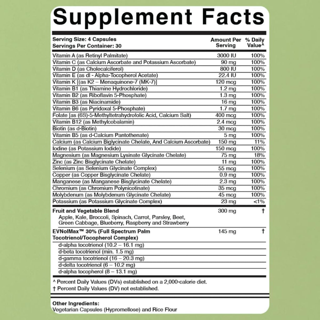 Dr. Colbert Multivitamínico Mejorado Plus con Minerales Quelados y Vitaminas B Activas – 120 comprimidos