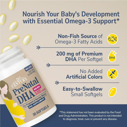 21st Century PreNatal DHA Softgels - 30 ct, – Contenido de DHA: La dosis diaria recomendada durante el embarazo es – Image 5