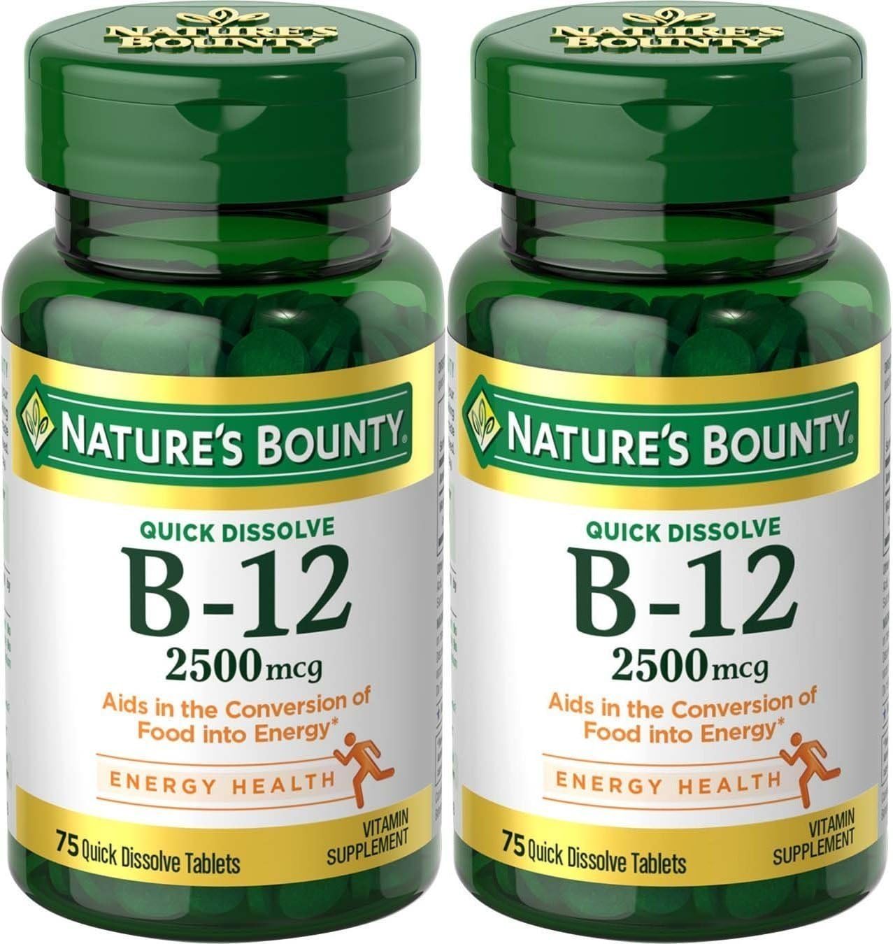 Nature's Bounty Vitamina B-12 2500 mcg de disolución rápida, sabor cereza natural (300 comprimidos)