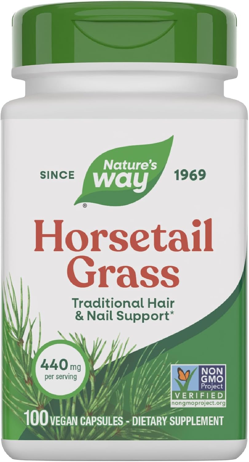Nature's Way Horsetail Grass 440 mg - 100 Capsules - Herbal Supplement for Hair and Nails