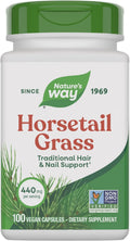 Nature's Way Horsetail Grass 440 mg - 100 Capsules - Herbal Supplement for Hair and Nails