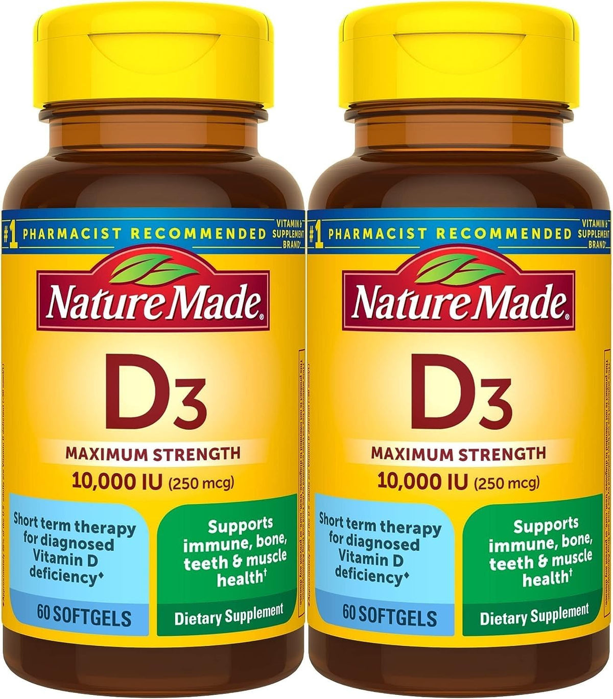Nature Made Vitamina D3 10000 UI (250 mcg) – La absorción y utilización normal del calcio y del fósforo. – Image 1