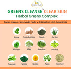 Organic Veda Chlorophyll Turmeric Neem - Suplemento para Piel Limpia con Zinc y Cobre, 60 Cápsulas