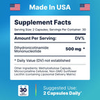 Liposomal NMNH 500 mg – Suplemento NAD+ para Mujeres y Hombres | Apoyo Antienvejecimiento Celular, Energía y Enfoque | 1 Pack (30 cápsulas)