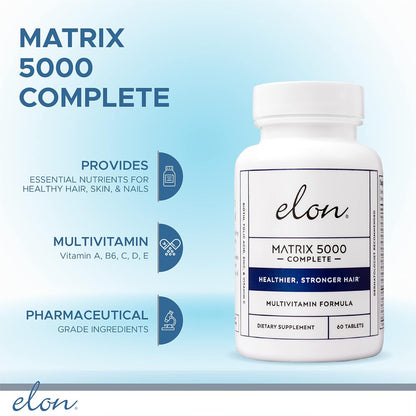 Elon Matrix 5000 Multivitamínico Completo - Biotina 5000 mcg para Cabello, Piel y Uñas - 120 Días (Pack de 2) – Image 2
