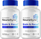 Neuro Sync Cápsulas - Fórmula Avanzada Nootrópica para el Apoyo de Nervios y Salud Cerebral (Pack de 2)