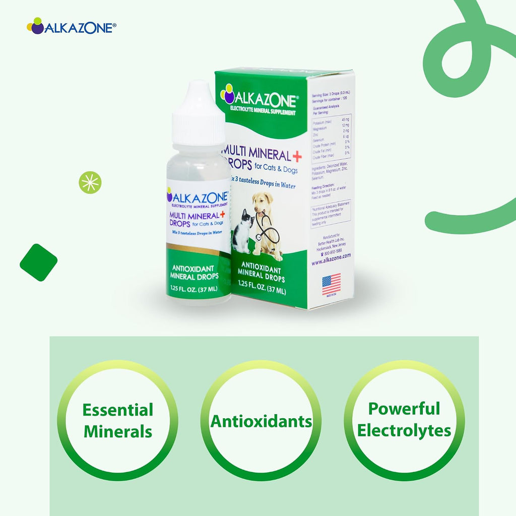 Alkazone Alkaline Multi Mineral Drops para Perros y Gatos – Gotas Minerales Alcalinas