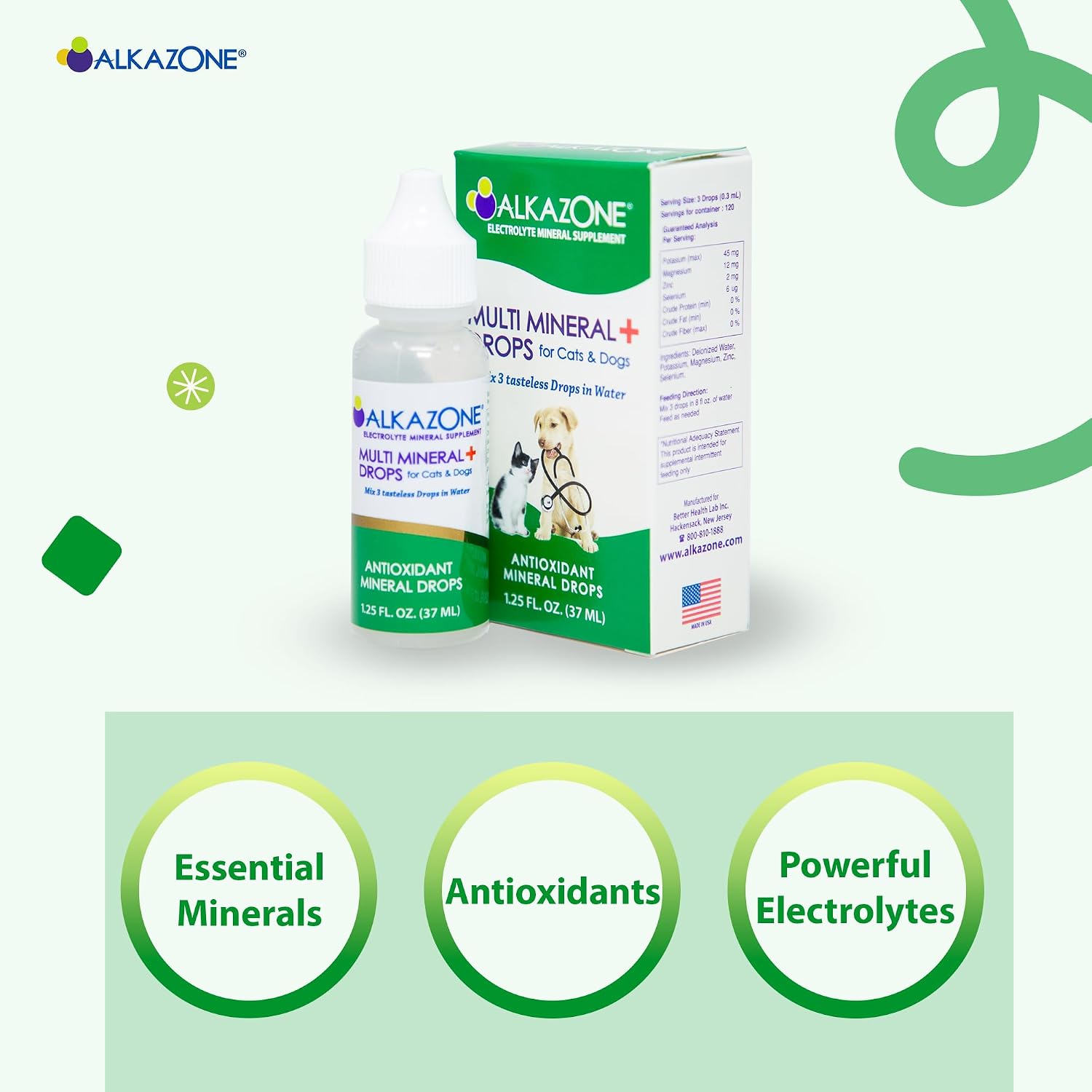 Alkazone Alkaline Multi Mineral Drops para Perros y Gatos – Gotas Minerales Alcalinas