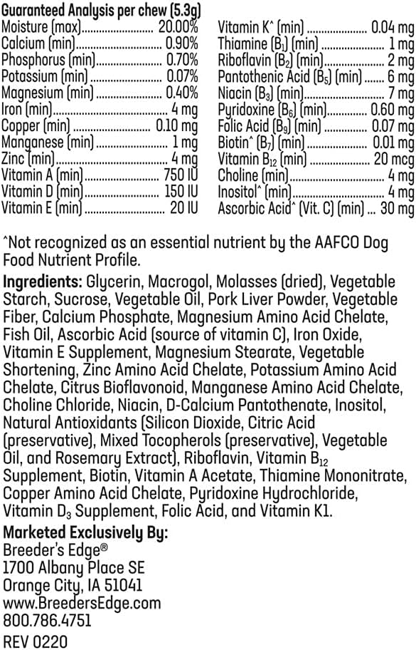Breeder’s Edge in Between for Him – Multivitamínico diario para perros y gatos machos – 90 comprimidos