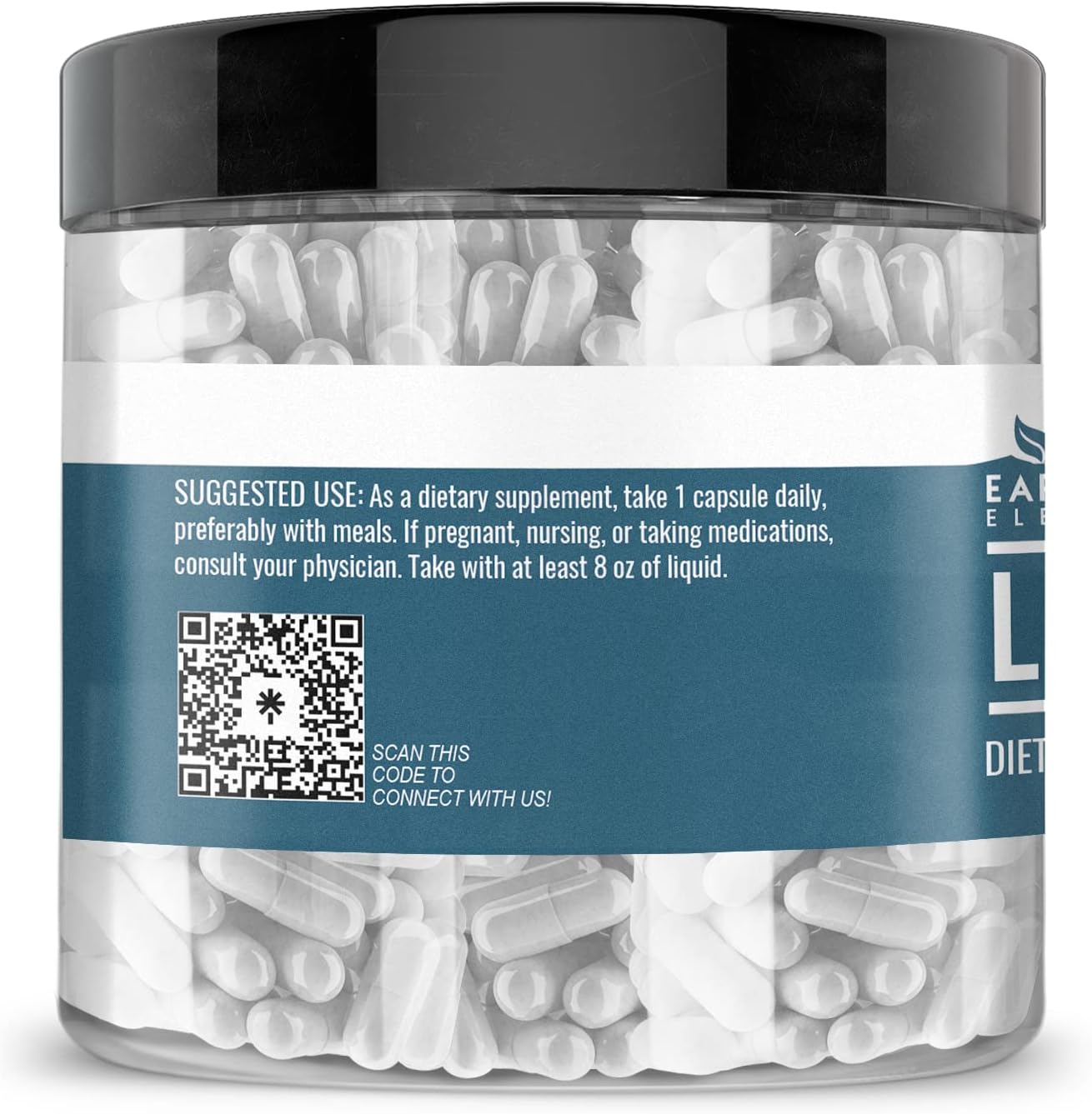 Earthborn Elements L-Histidine 200 Cápsulas, Puro y Sin Diluir, Sin Aditivos