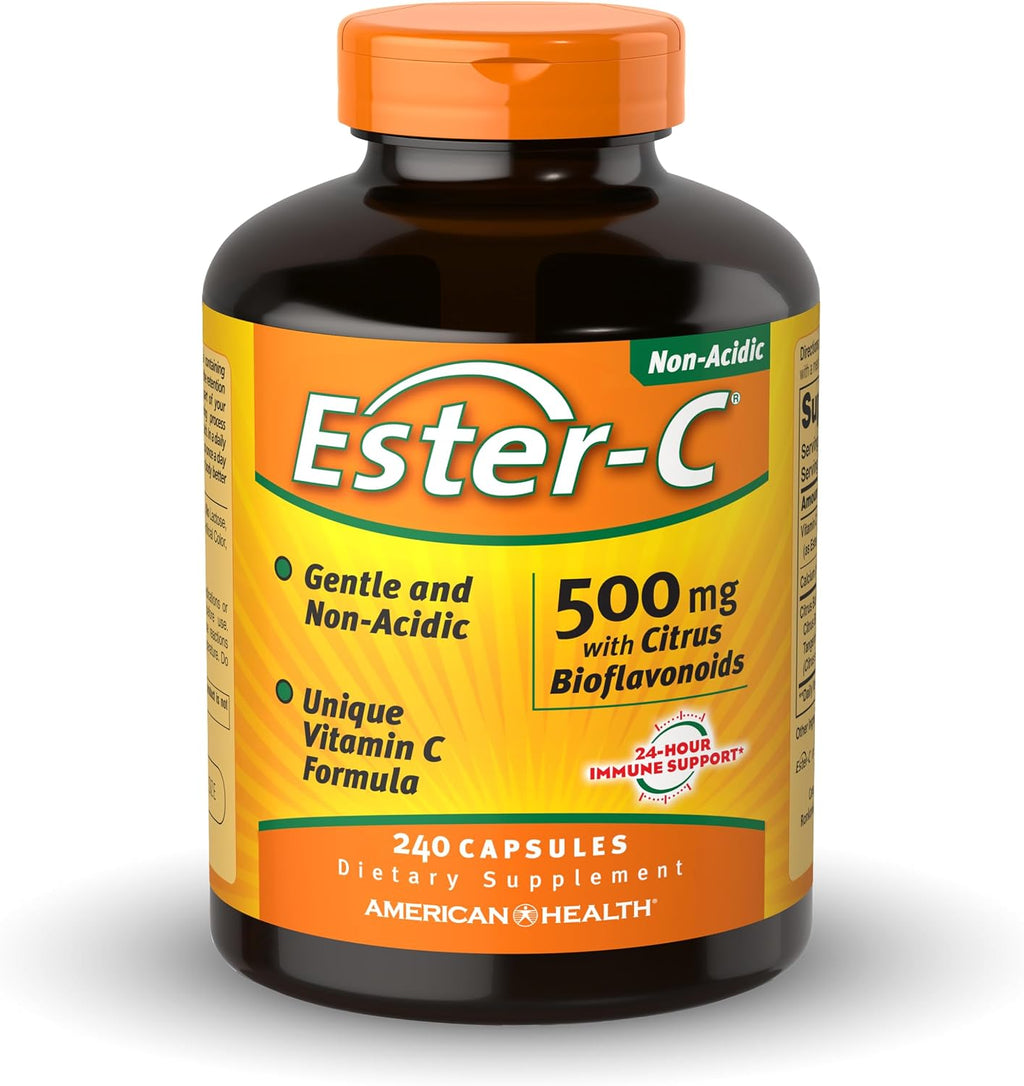 American Health Ester-C con Bioflavonoides Cítricos - 500 mg, 240 Cápsulas (120 Servicios)
