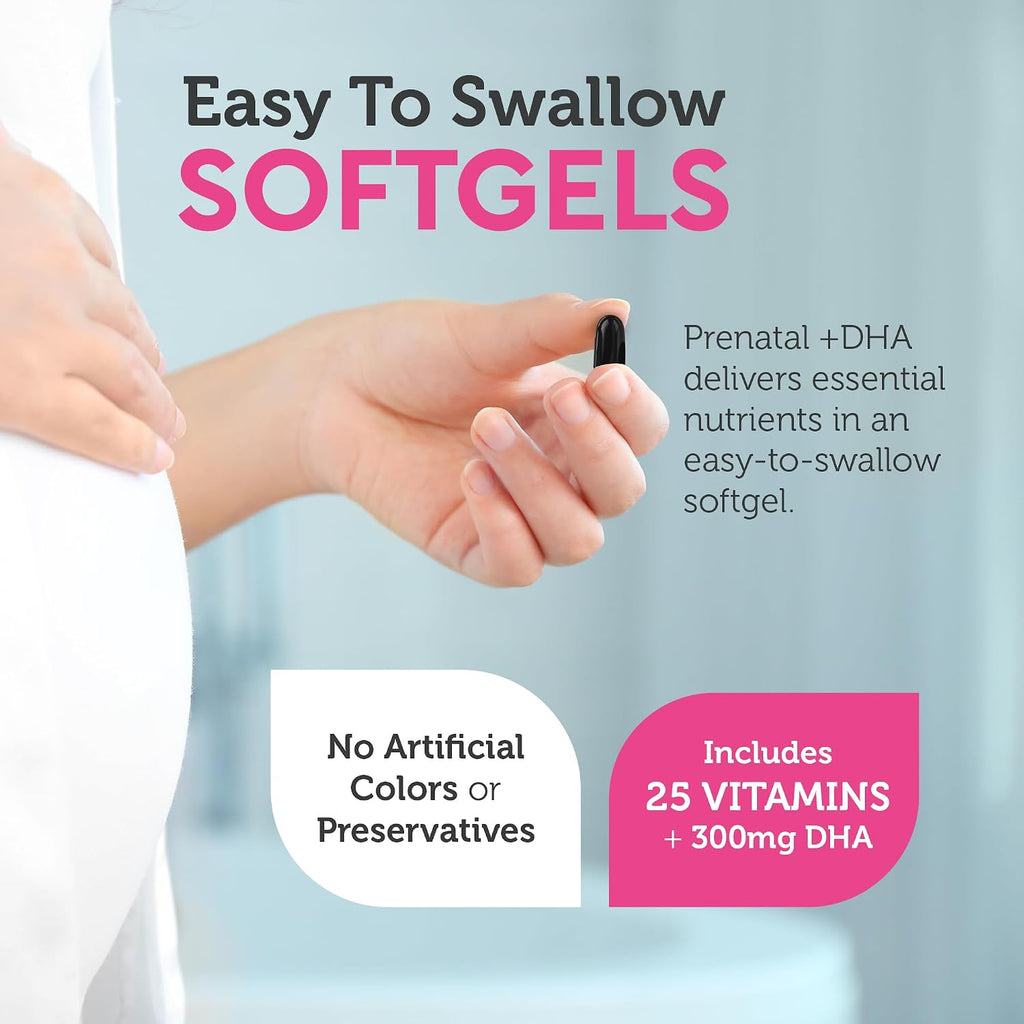 Zahler Prenatal +DHA 300 - Prenatal con Folato Metilado y DHA - 60 Cápsulas Blandas