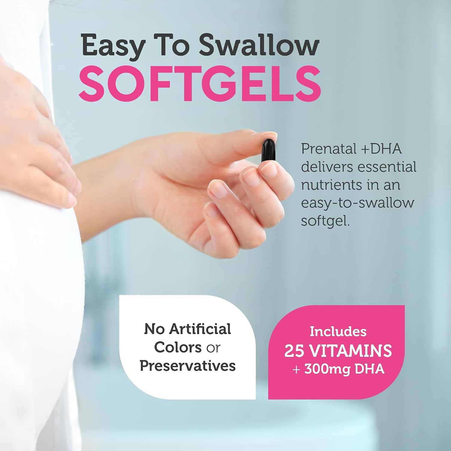 Zahler Prenatal +DHA 300 - Prenatal con Folato Metilado y DHA - 60 Cápsulas Blandas