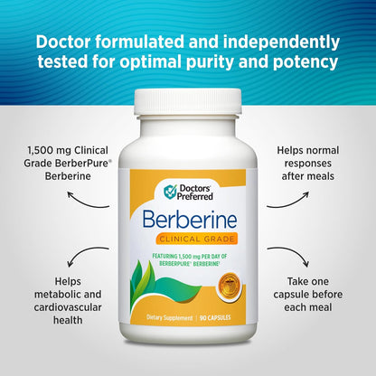 DOCTORS' PREFERRED Berberina Clinical Grade – 90 cápsulas por envase – Image 2