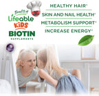 Lifeable Gomitas de Biotina Sin Azúcar para Niños – 5000mcg – 90 Gomitas con Sabor Frambuesa