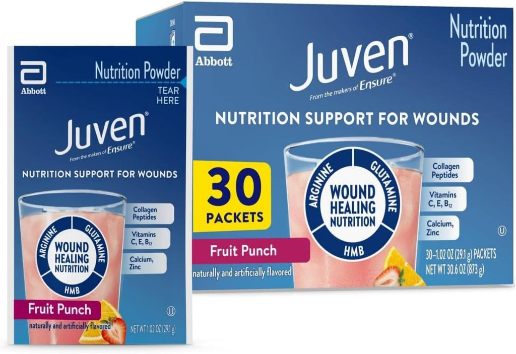 Medline Juven Nutritional Supplement Powder, Fruit Punch Flavor, 30 packets
