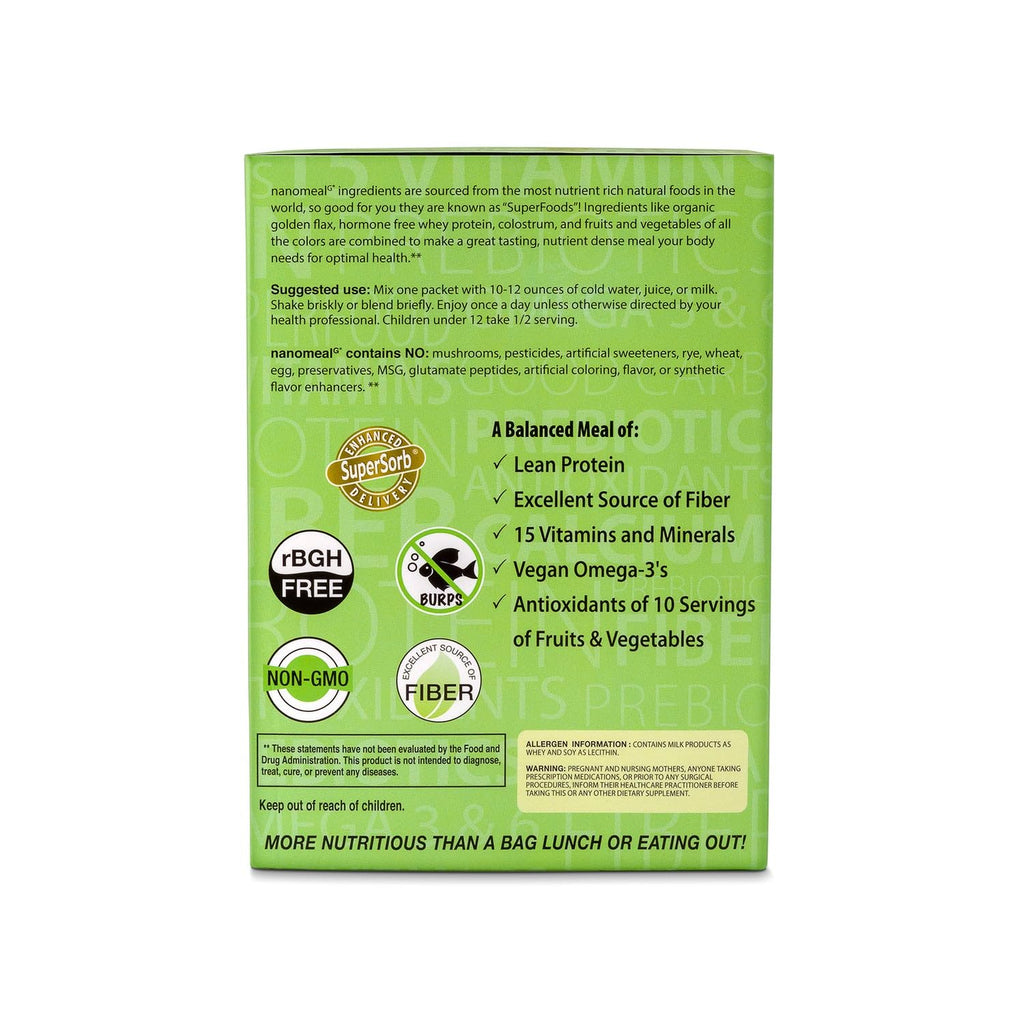 NanoMeal Plant-Based All-in-One Nutrition | Mezcla de Superalimentos | Tropical Fruit Blend | 10 Sobres | Proteína, Verduras y Omega