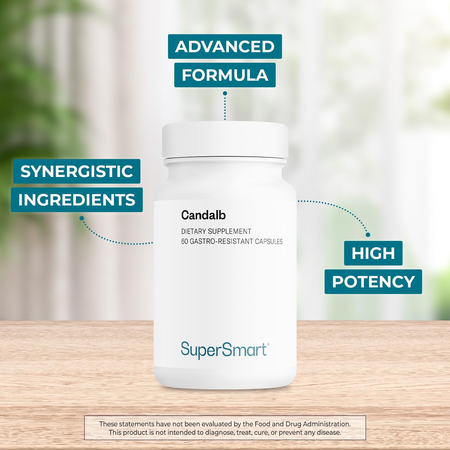 Supersmart Candalb - Probióticos y Prebióticos con Lactobacillus Acidophilus, Rhamnosus e Inulina - 60 Cápsulas