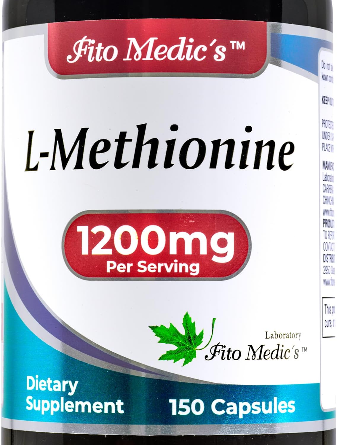 FITO MEDIC'S Lab - L-Metionina 1200mg | 150 Cápsulas