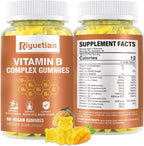Complejo de Vitaminas B con Biotina, Colina, Inositol, Vitamina C y Zinc – Gominolas sin Azúcar (60 uds)