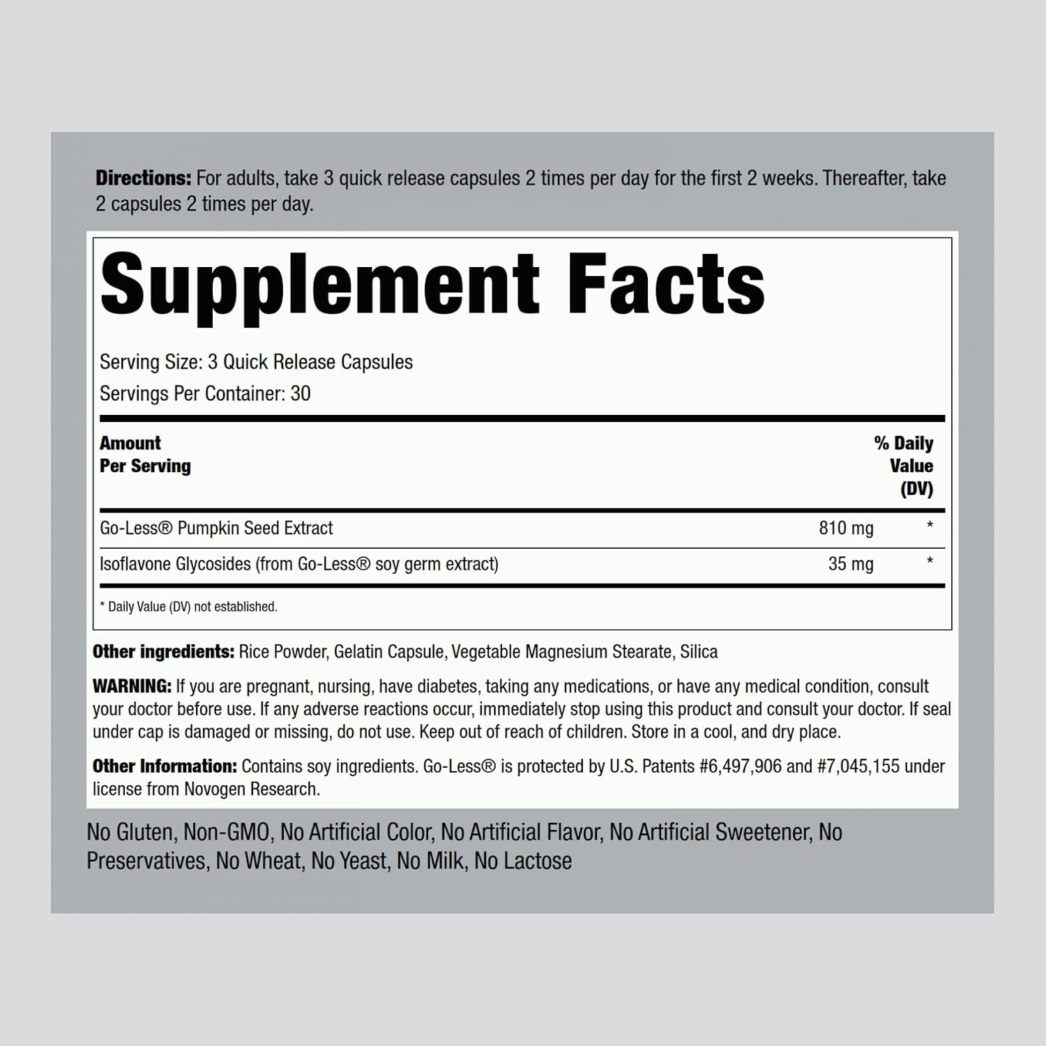 Piping Rock Bladder Control Capsules, 90 Capsules, Pumpkin Seed Extract, Maximum Strength Formula, Non-GMO, Gluten Free