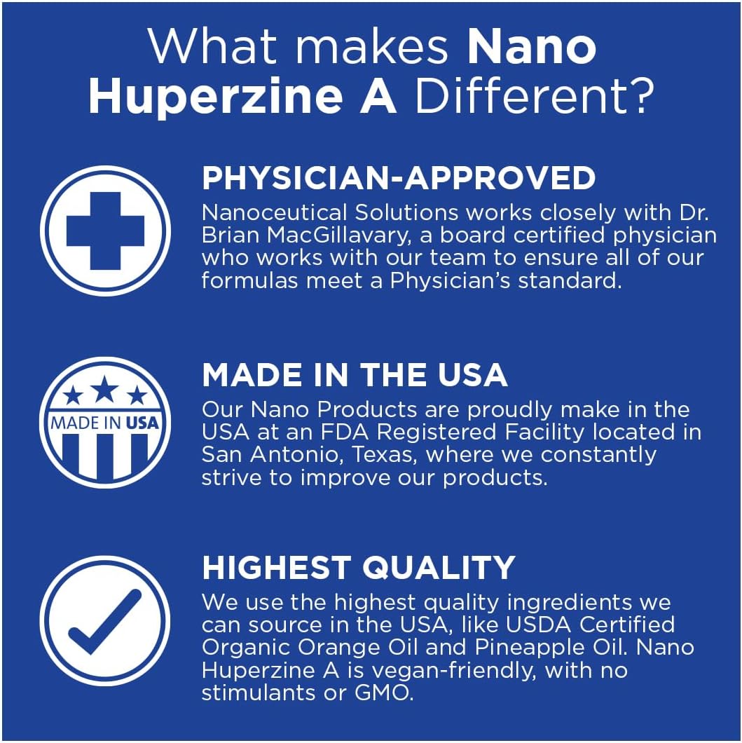 Nano Huperzine A Líquido | 6000mcg | Absorción Instantánea | 30 Dosis
