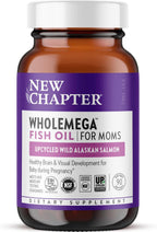 New Chapter Wholemega for Moms - Wild Salmon Oil with Omega-3 and DHA - 90 Capsules